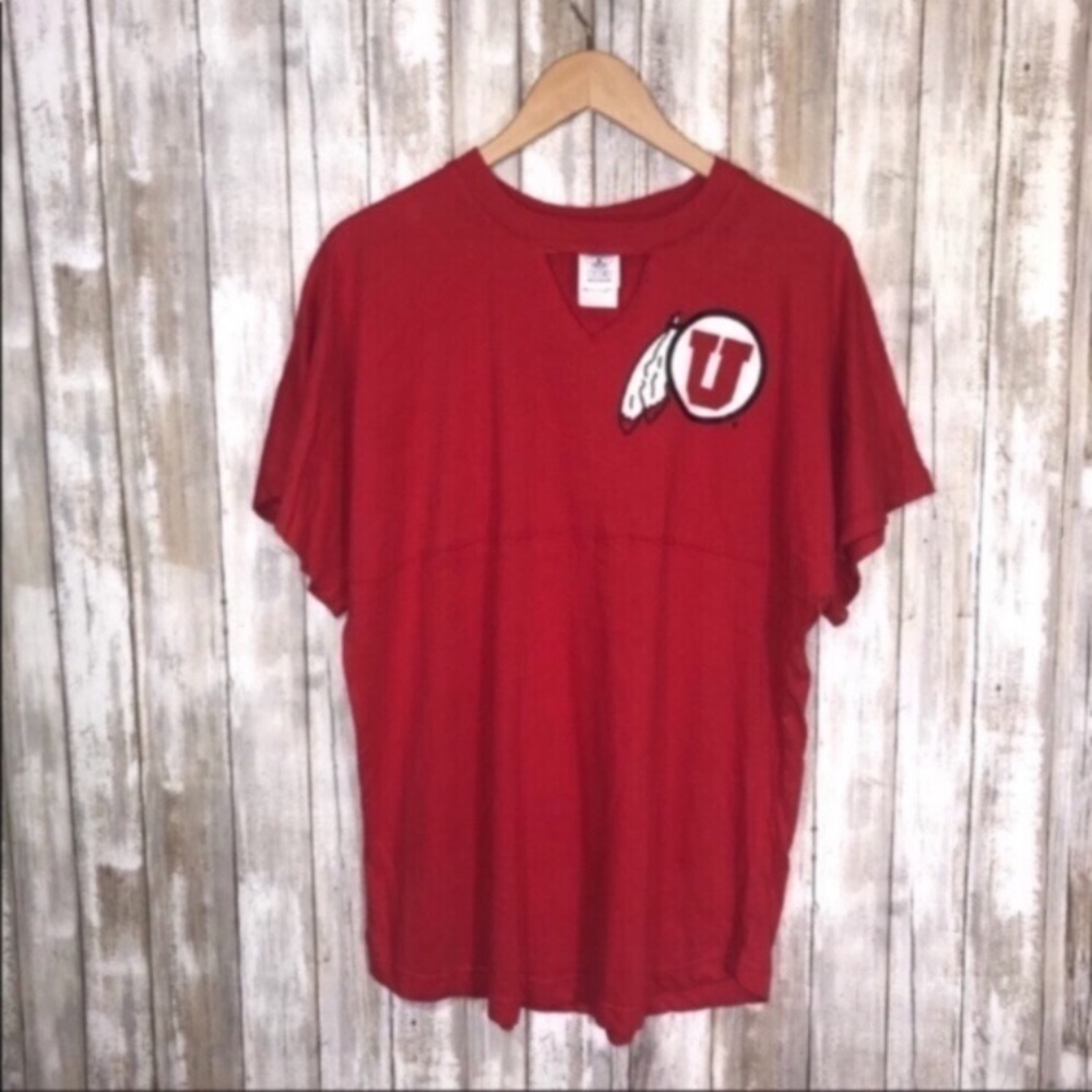 Utah Utes Oversized Red Tee Women’s Small Relaxed Fit NCAA Graphic Shirt